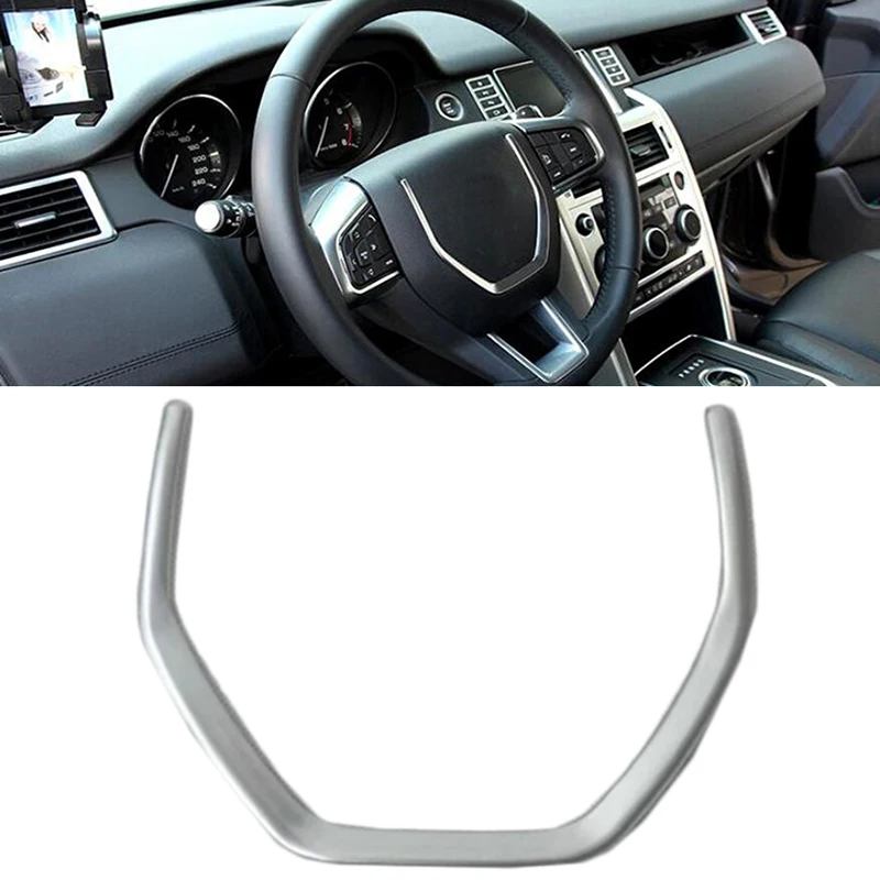 

Car Styling ABS Steering Wheel U Frame Cover Decoration Trim Accessories For Land Rover Discovery Sport 2015 2016 2017 chrome