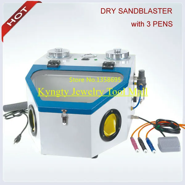 jewelry tool Sandblaster Jewelry Sandblasting Machine with 3 pens1 Electronic Foot Control 2 Sheet Iron Jewelry Tools