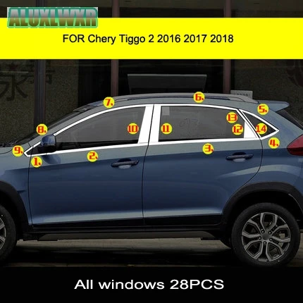 

Car Window Abc-pillars Decorative Sticker Auto Accessories Car-styling for Chery Tiggo 2 2017 2018 Exterior Cover Trim Strip