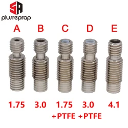 V6 Throat Heat Break Bowden/Wade PTFE Hotend J-head M7*M6*22mm for 1.75/3mm Filament Bore 4.1mm 3D Printer Stainless Steel
