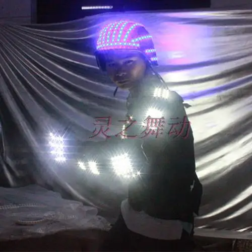 Free Shipping LED Lighting Flashing Helmet Stage Dance Performances LED Luminous Costumes