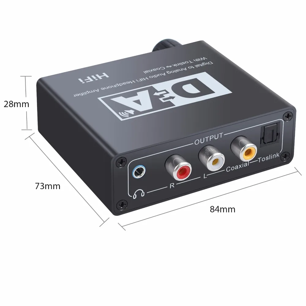 Neoteck 192 Khz Digitale Ad Analogico Aduio Converter Toslink Coassiale a L/R Toslink Coassiale 3.5 Millimetri Audio Dac per Amplificatori Adattatore