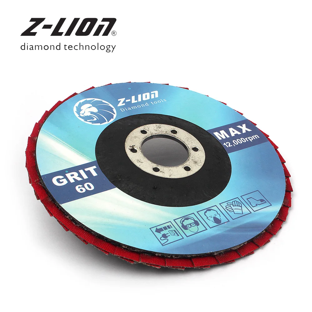 Z-LEAP 5 Inch 1pc 60/100/200/400 Grit Grinding Wheels 125mm Flap Sanding Abrasive Disc For Angle Grinder Diamond Sanding Pad