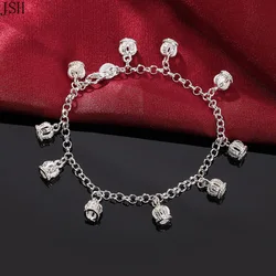 925 wholesale lady Charms Crown noble Beautiful bracelet silver color cute fashion for women Wedding , bracelet jewelry JSHLH012