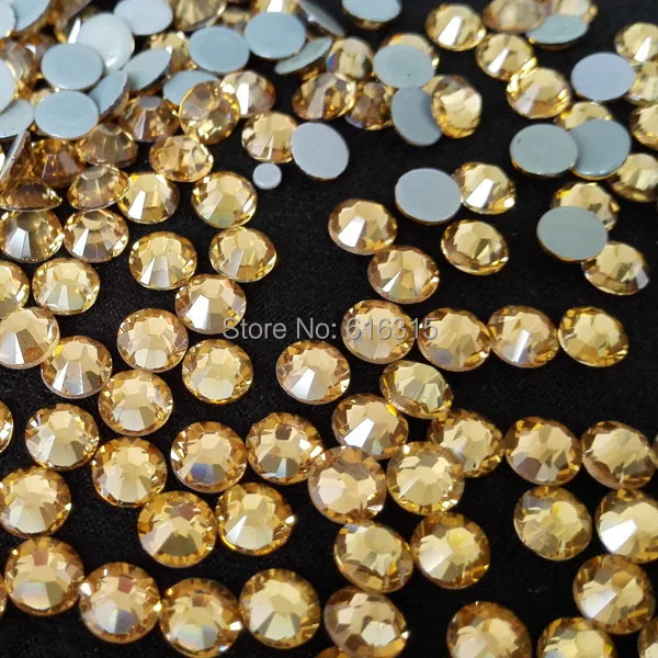 Wholesale ss10 Topaz flatback hot fix rhinestone for gymnastic suits,shiny rhinestone for nail decoration DIY