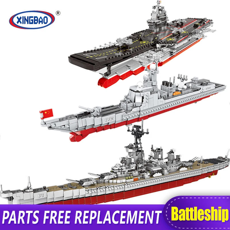 

XINGBAO 06020/28/30 New Military Series The Aircraft Ship Battleship Set Building Blocks Bricks Toys Kids Toys Gifts Models MOC