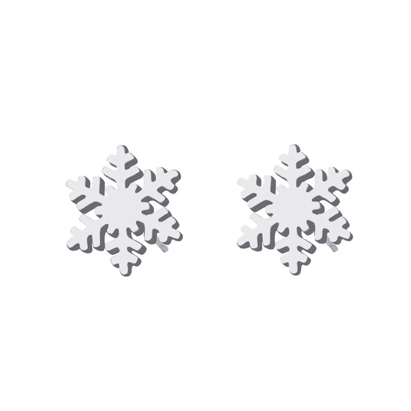 CACANA Stainless Steel Stud Earring For Women Man Snow  Silver Color Lover\'s Engagement Jewelry Drop Shipping