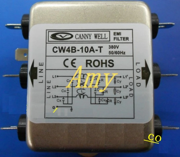 

Power EMI filter CW4B 10A T three-phase three wire AC 380V purification