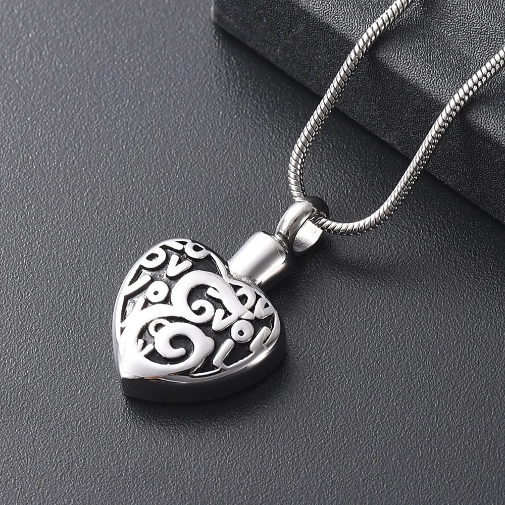 Love Heart Cremation Jewelry Pendant Human Ashes Keepsake Memorial Urn Necklace Vintage Heart Ashes Locket Jewelry