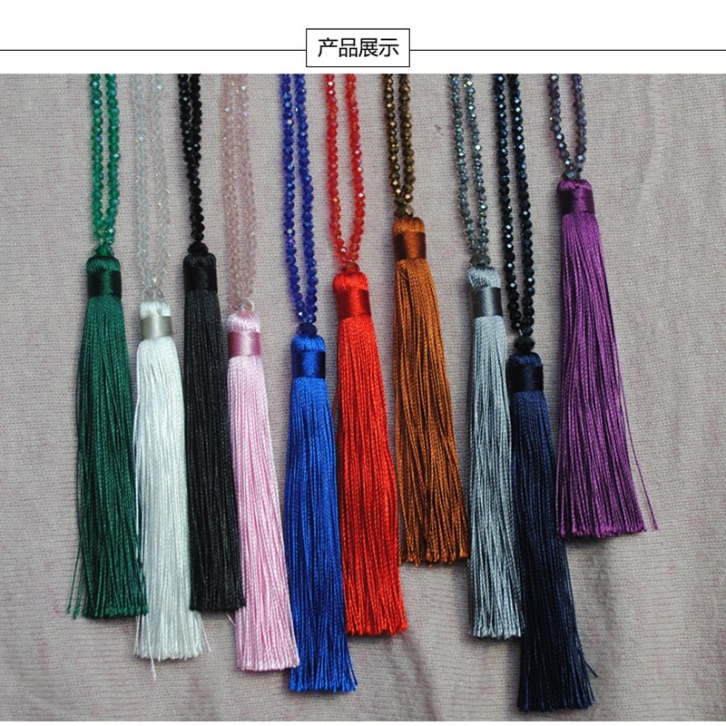 YDGY2019 New 10-colour silk pendant crystal fringed sweater chain female fringed pendant sweater chain wholesale