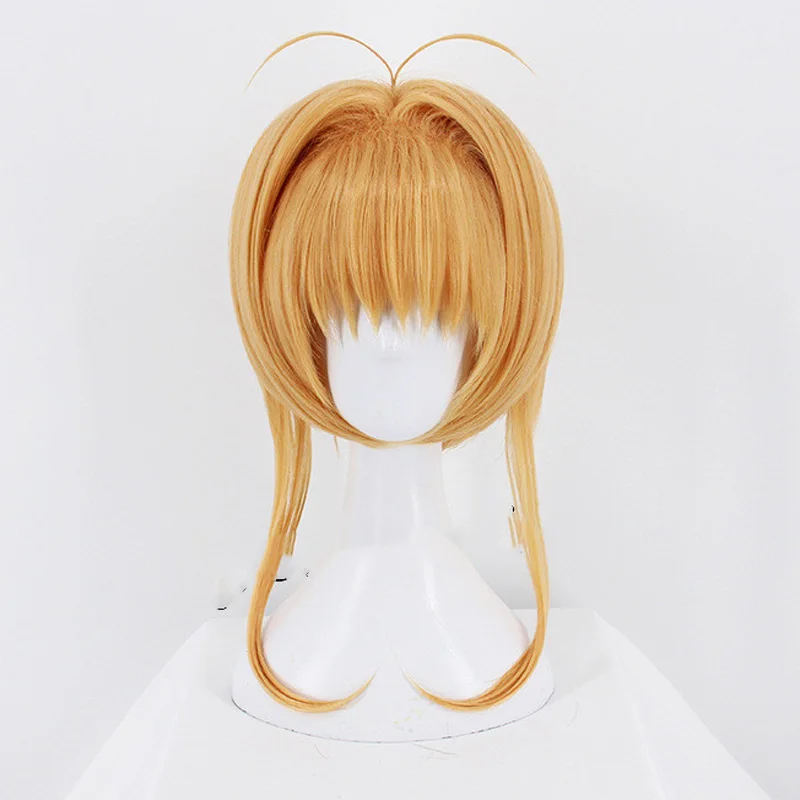 

Card Captor Sakura CLEAR CARD KINOMOTO SAKURA Wig Cosplay Cute Hair Wig Halloween Anime Lolita +wig cap