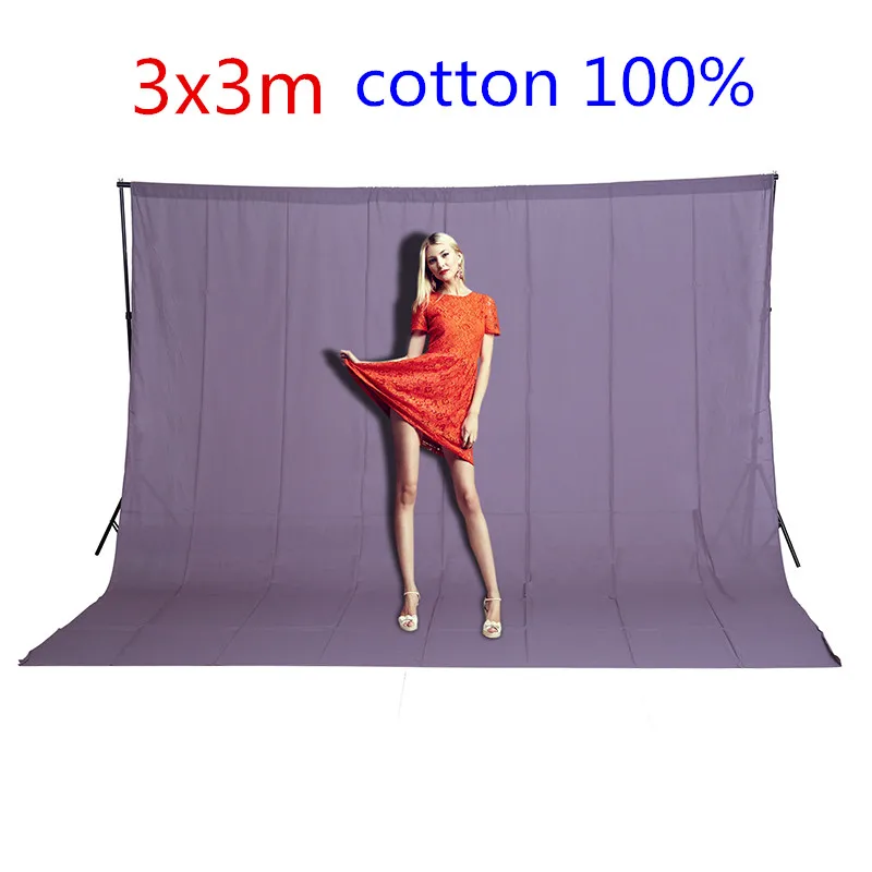 

Фотофон 3 м x 3 м фотоосвещение студийный фон 100% хлопок хромакей серый экран муслиновый фон листовой эффект изображение