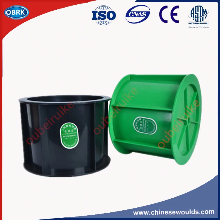 Concrete Permeability Test Molds Black Plastic 175x185x150mm Cylinder Osmosis Resistance Moulds For Concrete