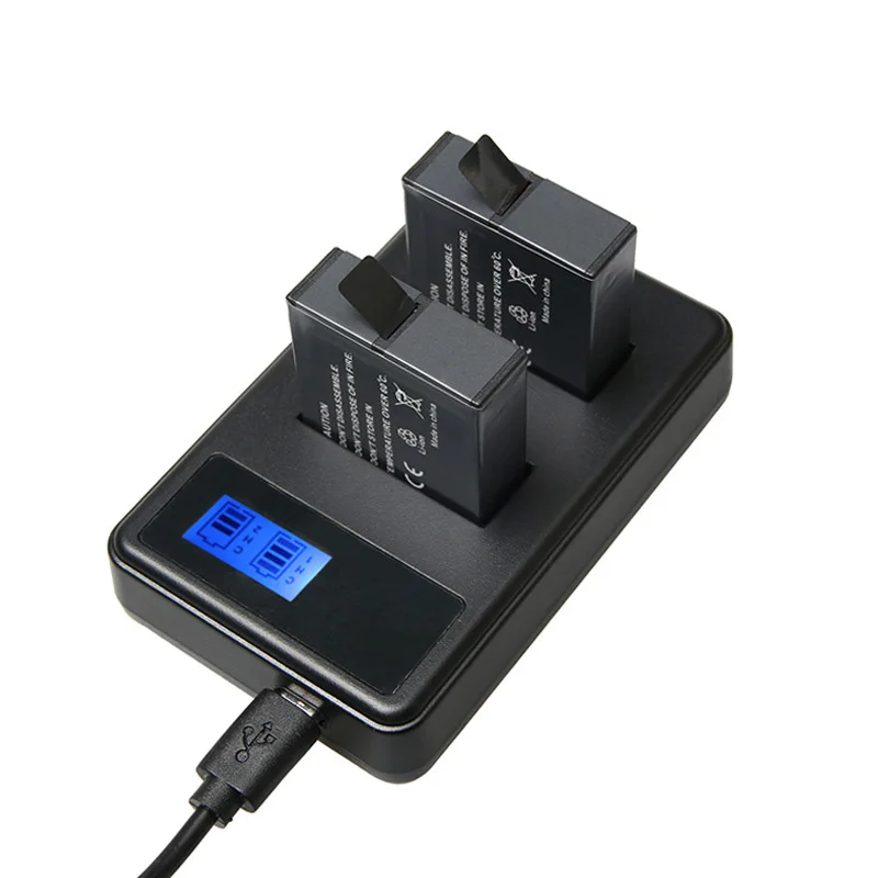 2Pcs Hero6 7 8 Hero 5 batterie + LCD Smart Display quantità di caricabatterie elettrico per GoPro Hero 7 5 6 Black Action Acceessories