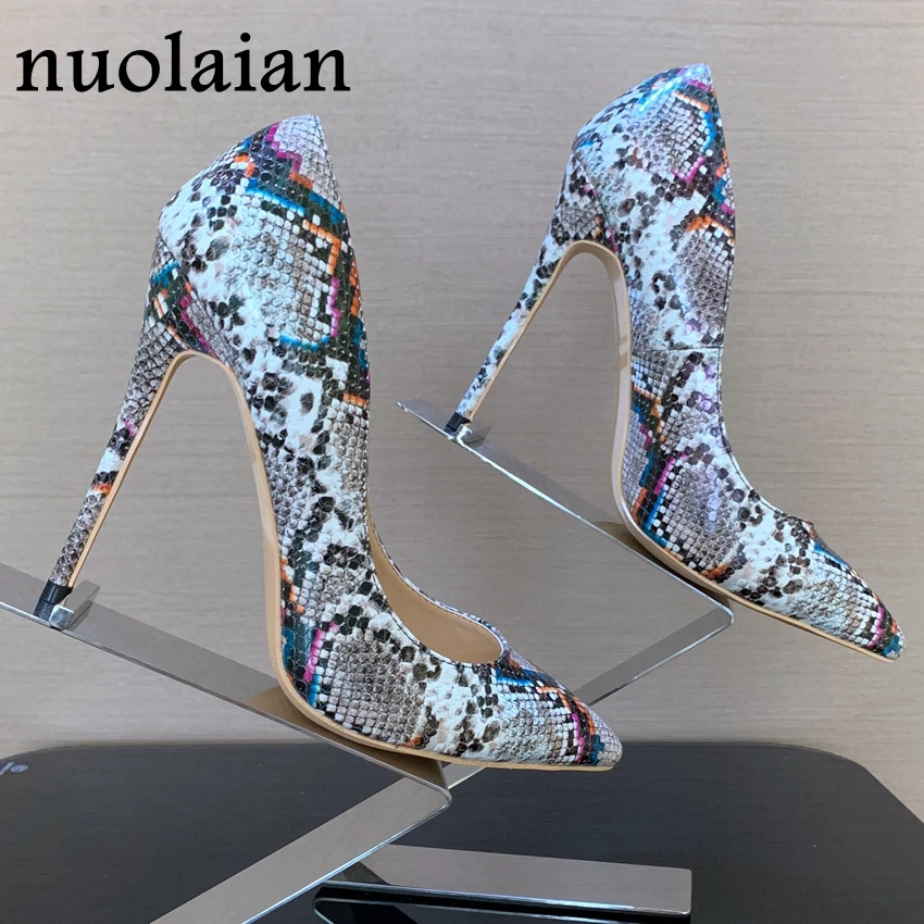 Women\'s Leopard Leather Platform Pumps Dress Wedding High Heel Shoes Lady Chaussure Summer High Heels Woman Shoe Pump Shoes