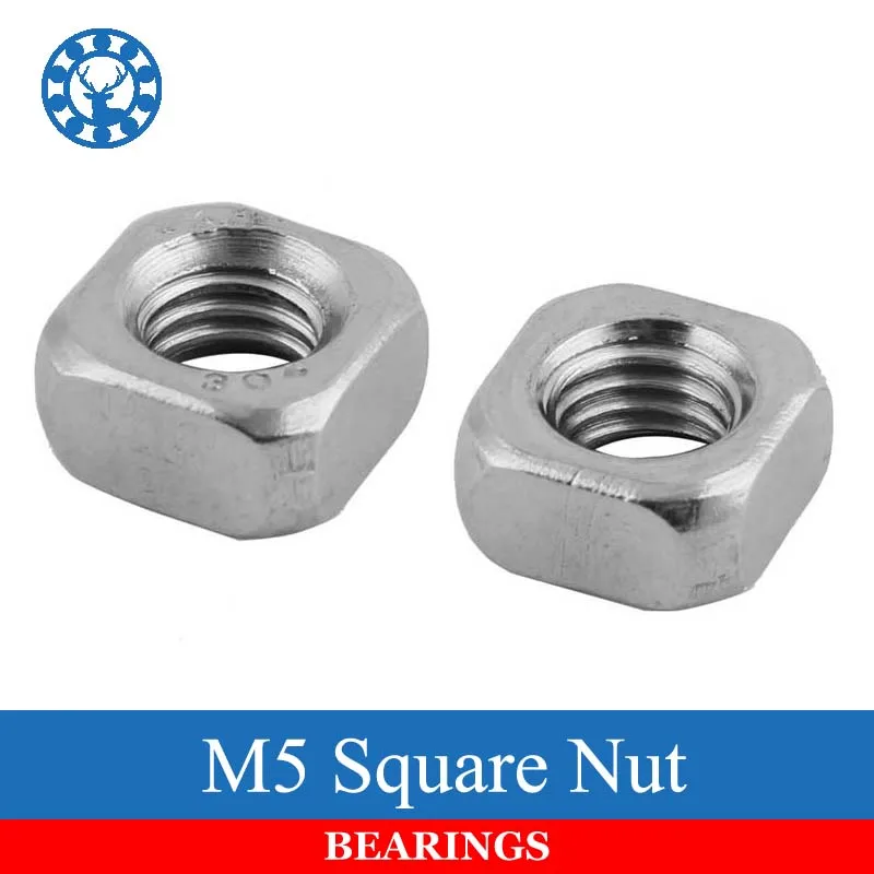 50Pcs DIN557 GB39 M5 304 Stainless Steel Square Nut (NOT Cheap Galvanization)