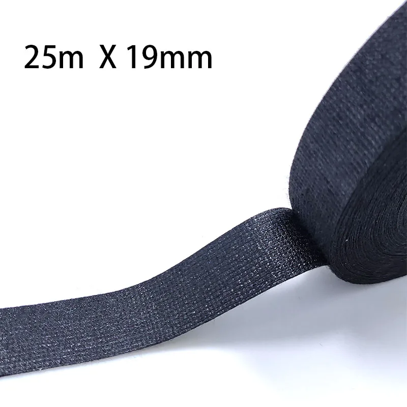 19mmx25m Universal Flannel fabric Cloth Tape automotive wiring harness Black Flannel Car Anti Rattle Self Adhesive Felt Tape