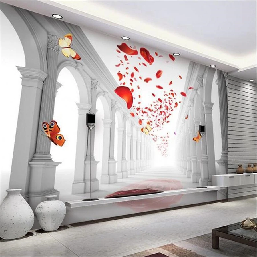 beibehang Custom wallpaper 3d photo murals European romantic wedding hall living room TV background wall painting 3d wallpaper