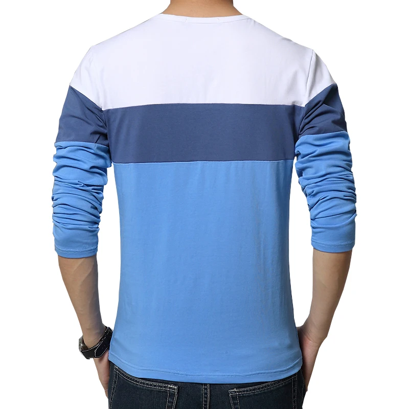 Camiseta de manga larga con cuello redondo para hombre, ropa de tendencia, de talla grande, M-5XL