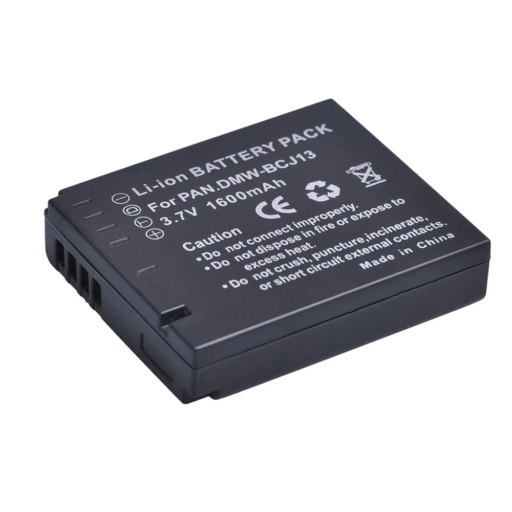 1pc 1600mAH DMW-BCJ13 DMW BCJ13 Rechargeable Li-ion Bateria For Panasonic DMW-BCJ13 DMC LX5 LX5 LX5GK LX5K LX5W Camera Battery