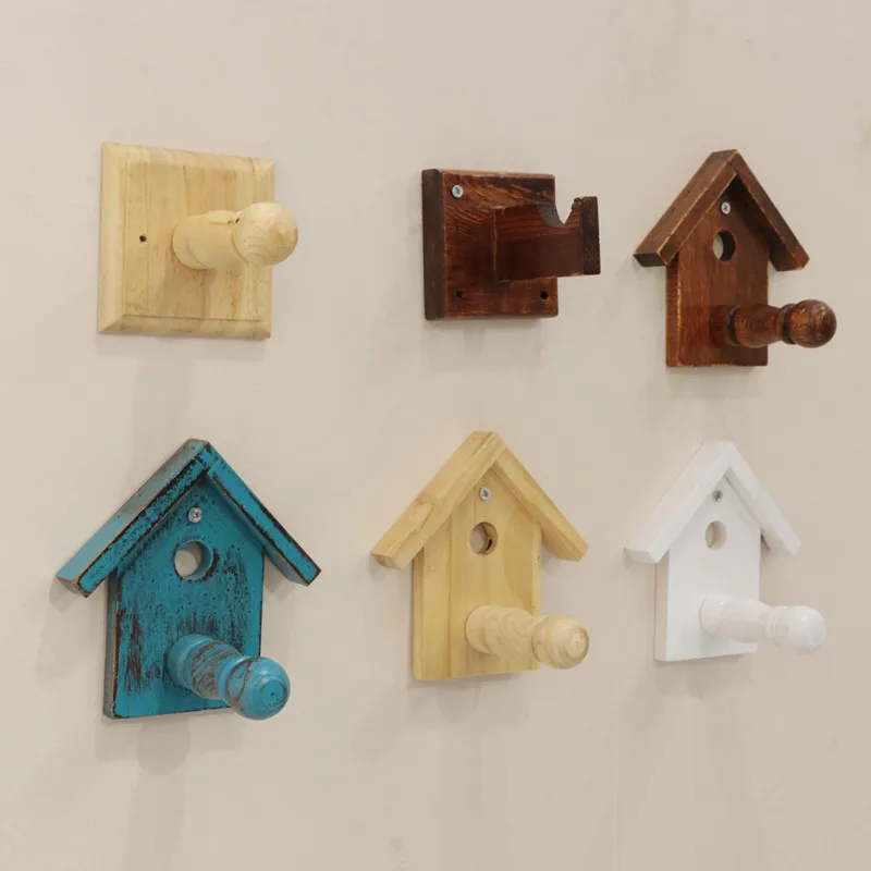 

Вешалки для одежды и шляп с крючками из твердой древесины, креативные витрины на стену для демонстрации вешалки, крючки для украшения