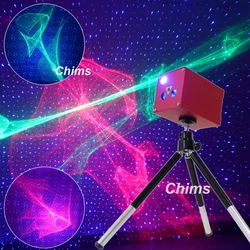 Chims Mini Portable Laser Lighting Cordless Rechargeable RGB Aurora Meteor Star Projector Outdoor Travel Camping Christmas Party