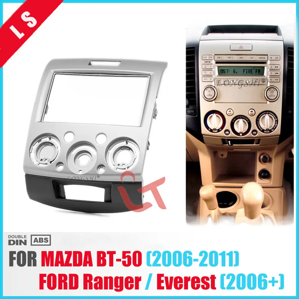 

2DIN Radio Stereo Panel for Ford Everest Ranger Mazda BT-50 BT50 Double 2 Din Fascia Dash Installation Trim Kit Face Plate Bezel