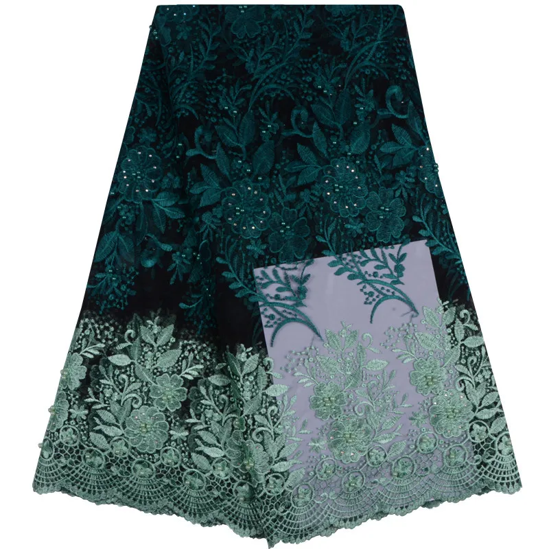 

French Tulle Lace Fabric With Beads And Stones High Quality African Lace Fabric For Women Nigerian French Net Lace Fabric S1124