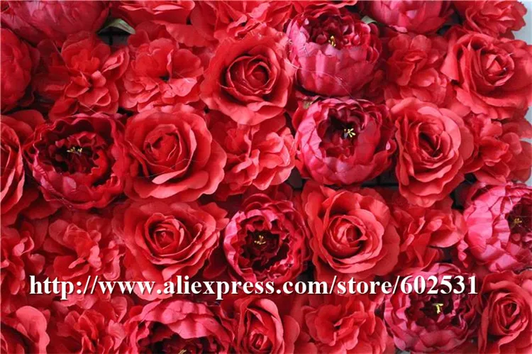 SPR Free Shipping-red 10pcs/lot good quality personized rose and peony artificial flower wall for stage background decoration