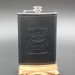 9 Oz Stainless Steel Portable Bottle Outdoor High-end Hip Flask PU Leather Stainless Steel Flask