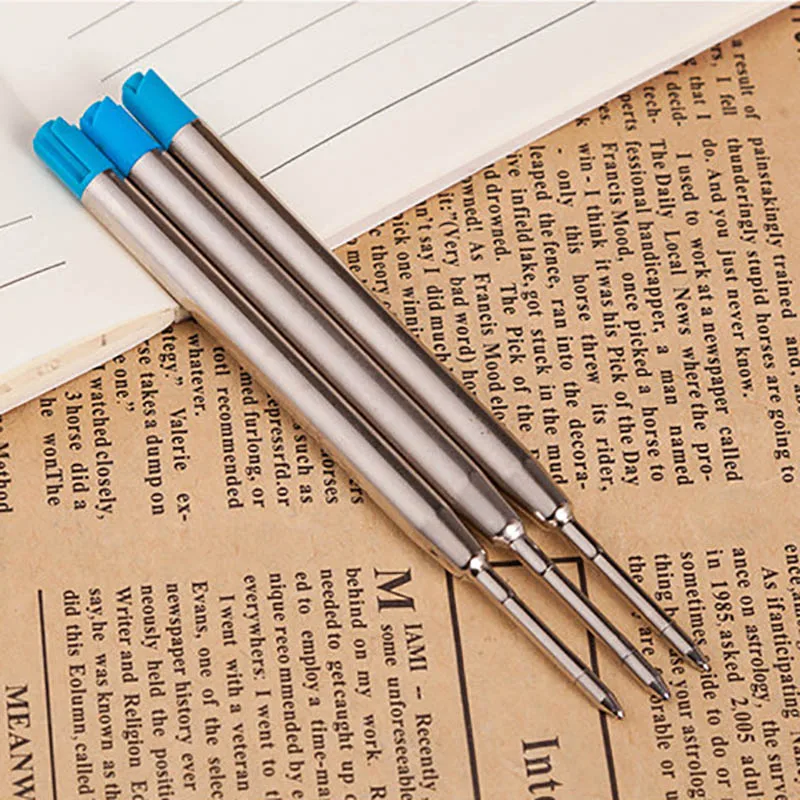 5Pcs Kristall Stift Refill 1,0mm Hohe Qualität Metall Blau & Schwarz Tinte Refill Ersatz Versorgung Für Diamant Kugelschreiber unterschrift Stifte