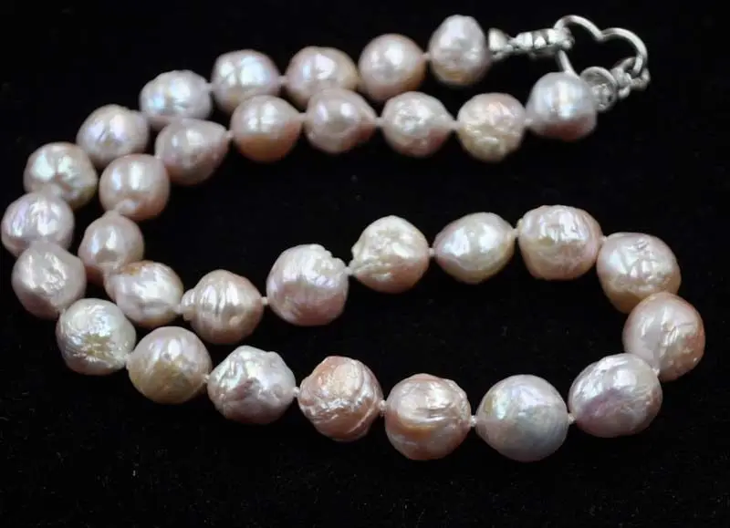 GORGEOUS light purple 11-13mm wrinkly Kasumi pearl necklace