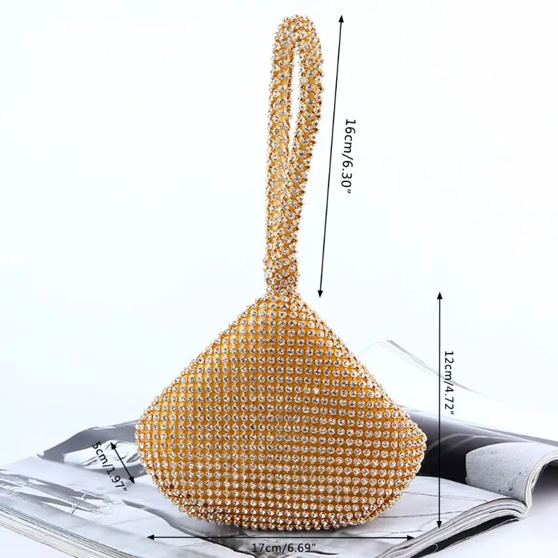 Fashion Vintage Women\'s Triangle Glitter Handbag Purse Clutch Evening Luxury Bags Party Prom Lady Female Small Bag New