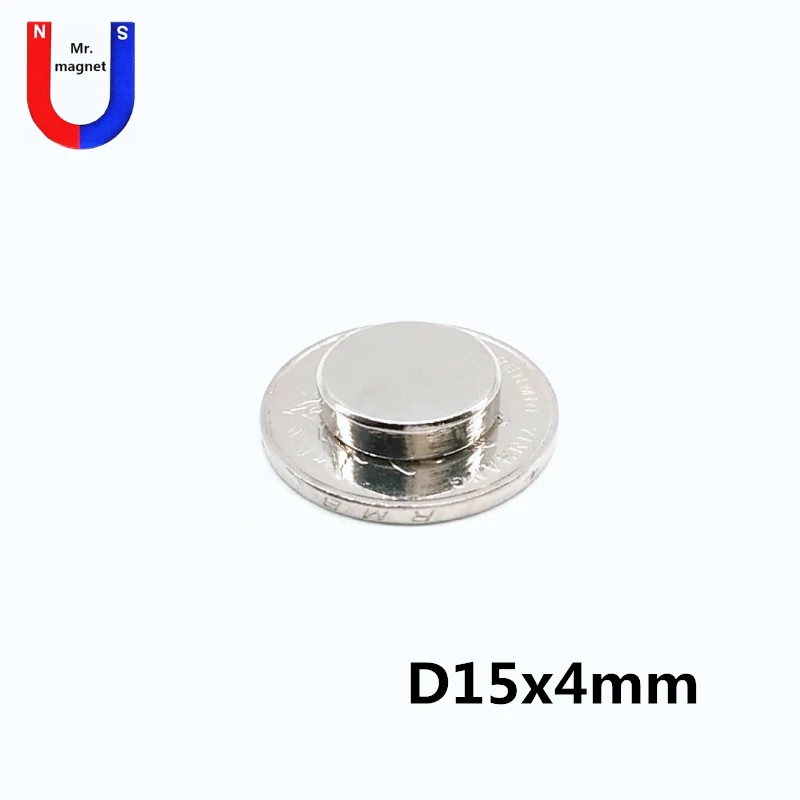 

50pcs 15x4mm magnet D15x4 Super strong neo neodymium disc 15x4 magnet D15*4 NdFeB Magnet 15*4 Neodymium magnet projects D15*4mm