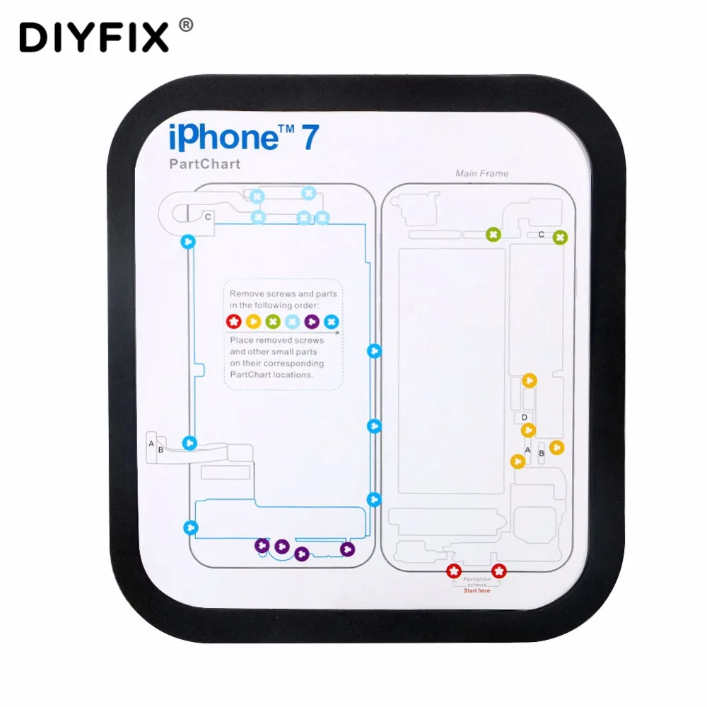 DIYFIX Phone Repair Tools Kit Magnetic Screw Keeper Memory Chart Mat for iPhone 6-11 Pro Max Teardown Repair Guide Pad