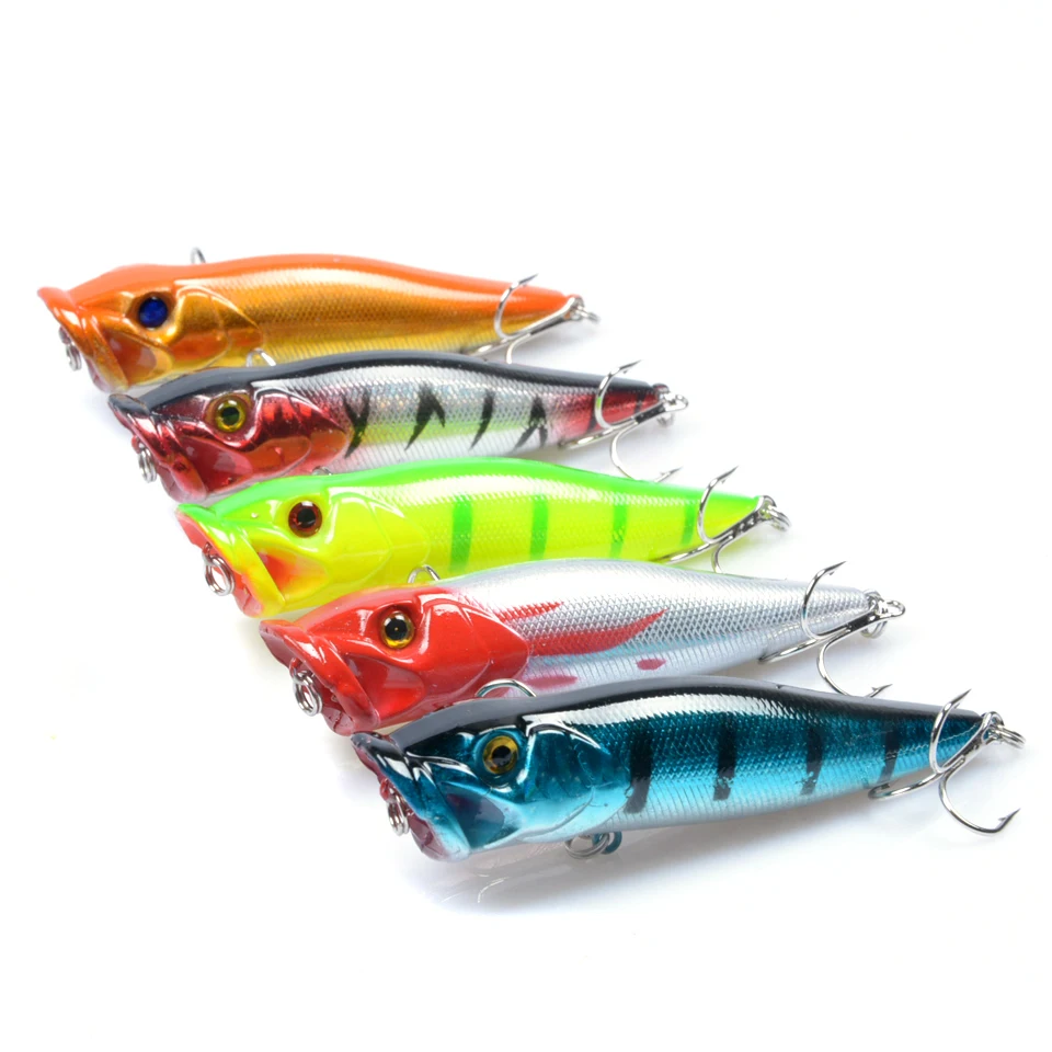 

New Arrival 5pcs/lot 9.5cm/12g 1 pcs Big Popper Fishing Lures 3d Eyes Bait Crankbait Wobblers Tackle Isca Poper Japan Set