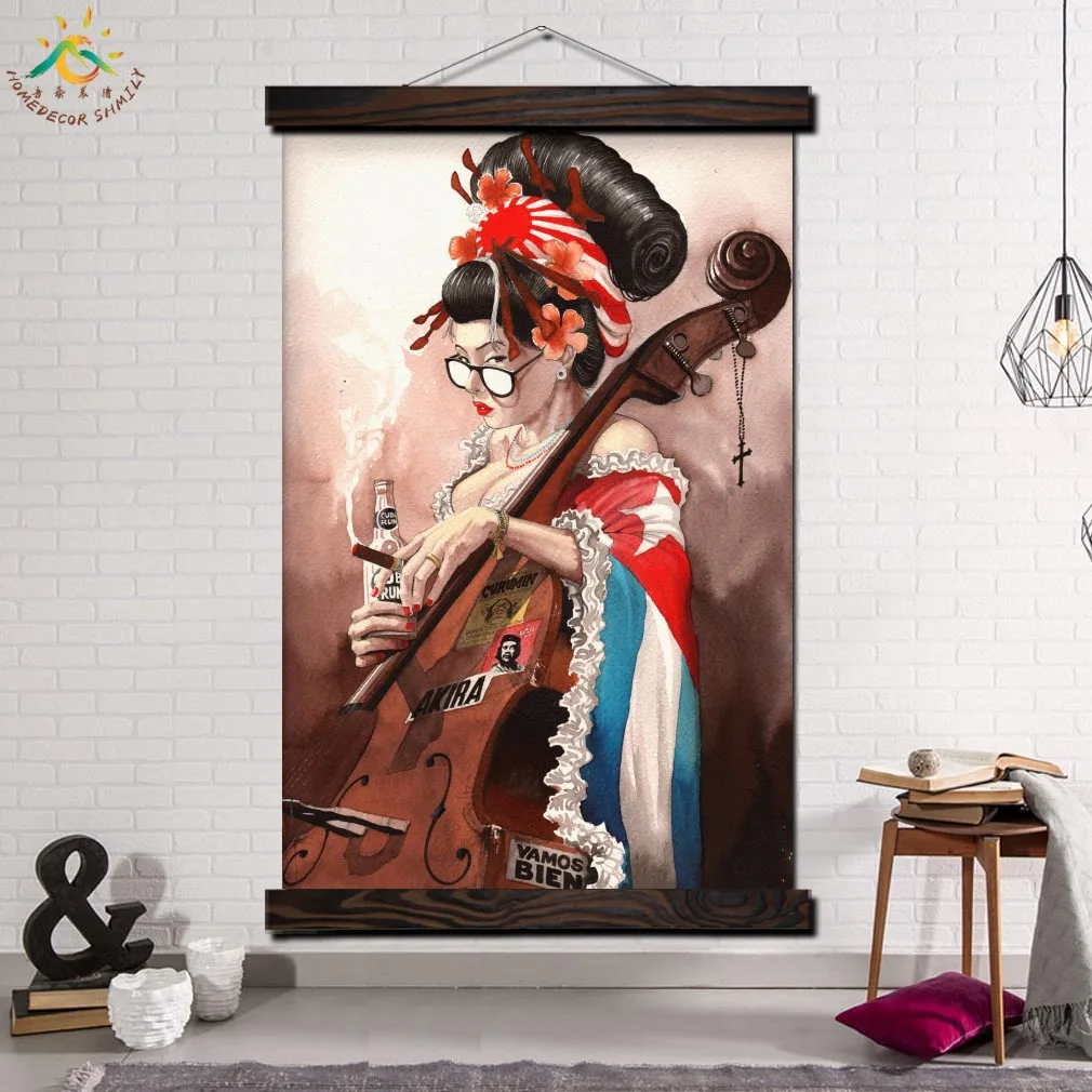 

East Asia Kimono Lady Modern Wall Art Print Pop Art Picture And Poster Frame Hanging Scroll Canvas Painting Canvas Poster