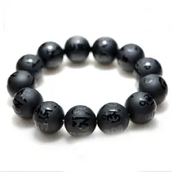 BB-450 Tibetan Mantras Beads Bracelets Matted Black Carnelian Bracelet Tibet OM MA NI PAD ME HUM Amulet 6/8/10/12/14/16mm