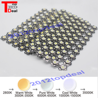 High Power 1W 3W Cool / Warm White 3500K 6500K 15000K 20000k 30000k LED Bulb Chip Crystal Diodes Light With 20mm AL Star Base