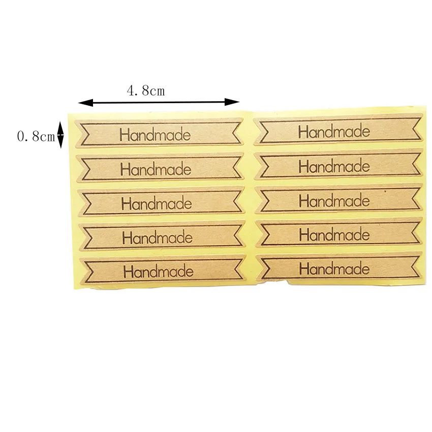 100 pz/lotto adesivo Kraft fatto a mano adesivi sigillo regalo per regali fatti a mano fai da te pacchetto di cottura barattolo di vetro adesivo