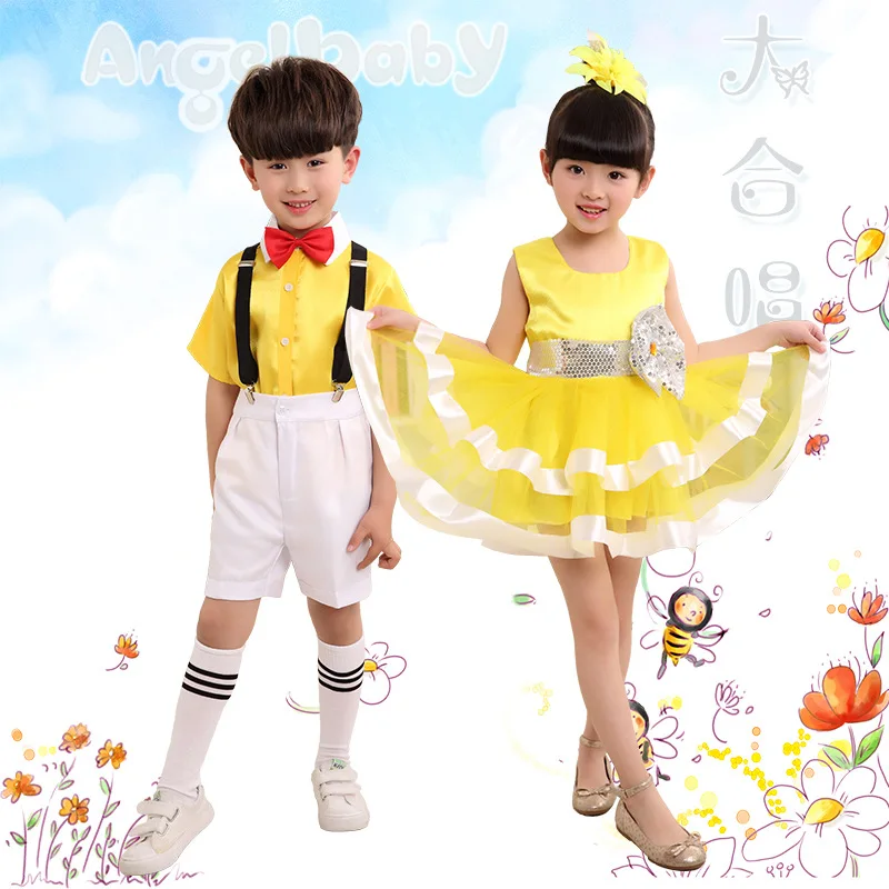 New 2020 Baby Girl Princess Party Dance Costumes Performing Veil Tutu Dance Dress Vestidos Chorus clothes Boys Belt pants