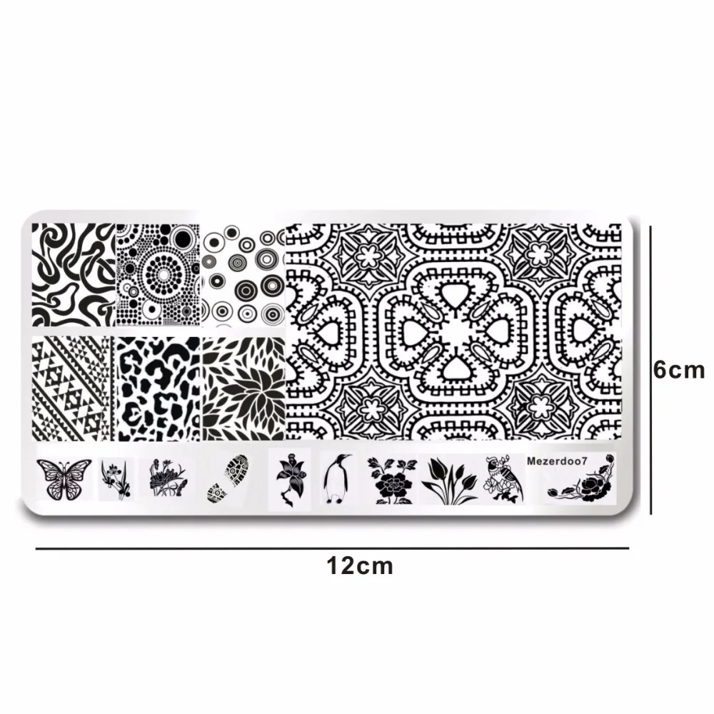 1P Maya Theme Nail Art Stamp Template Shoe Prints Butterfly Patterns Manicure Stamping Image Plate Tool Mezerdoo7