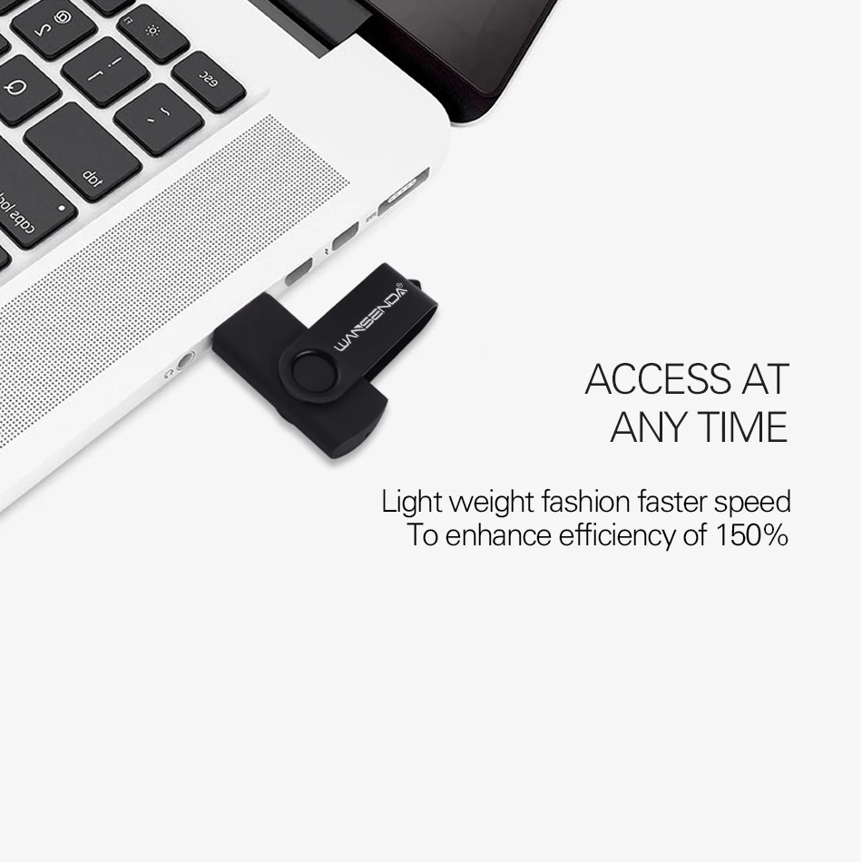 ต้นฉบับ WANSENDA การหมุน USB Flash Drive 128GB โลหะไดรฟ์ปากกา 32GB USB Stick 8GB 16GB 64GB 256GB Pendrive Flash Memory Stick