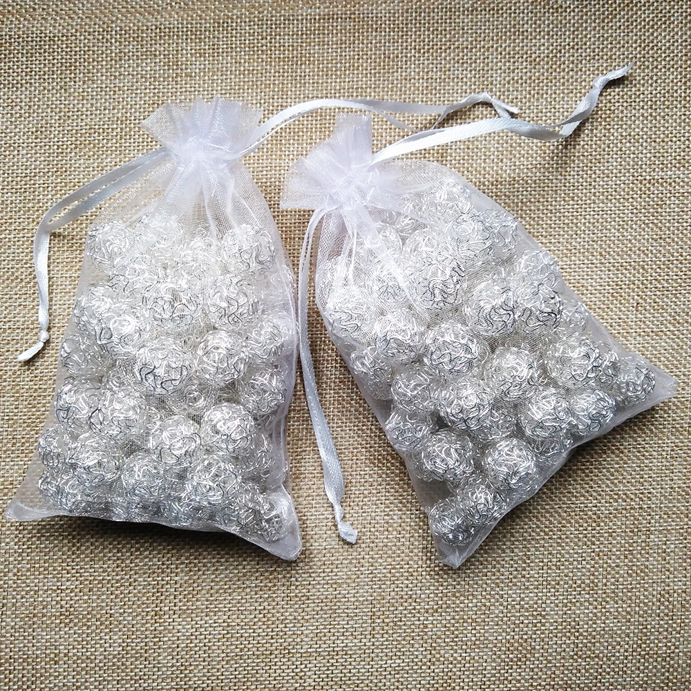 100pcs/lot 11x16 13x18 15x20 17x23cm Jewelry Bag Drawstring Organza Bags Wedding Party Christmas Gift Packaging Pouch Bags