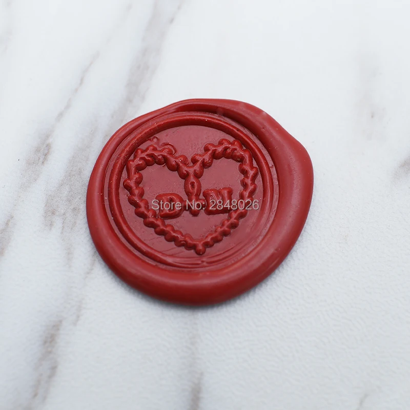 Custom monogrammed Wax Seal Stamp, heart wreath initials wedding invitation seals, Scrapbooking stamp,personalized sealing stamp