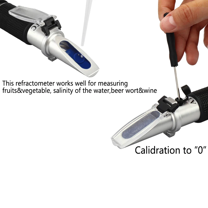 Hand-held Refractometer Single/Dual Scale Alcohol concentration meter,sugar refractometer Homebrew Beer Wort &Wine Refractometer