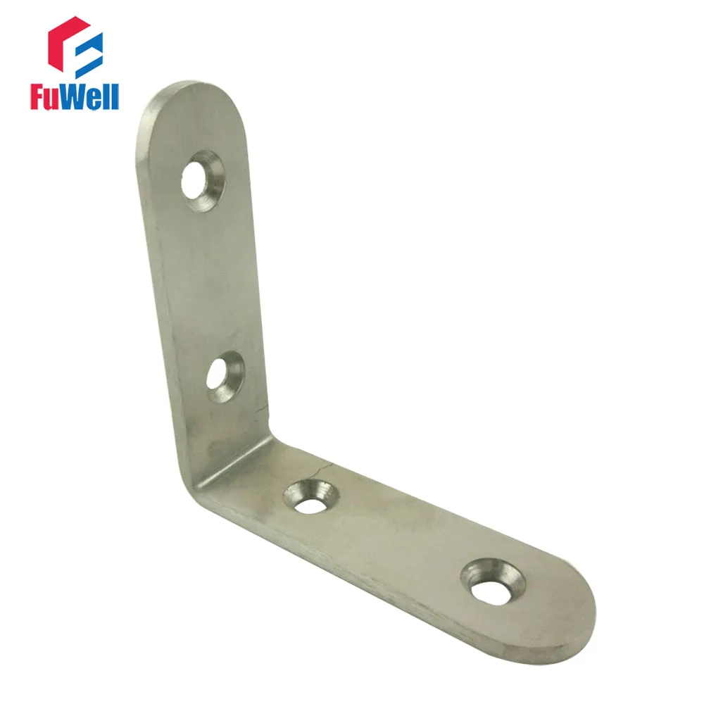 10pcs 40mm x 40mm 90 degree Angle Bracket 1.8mm Thickness Stainless Steel Bed Cabinet Table Furniture Corner Brackets