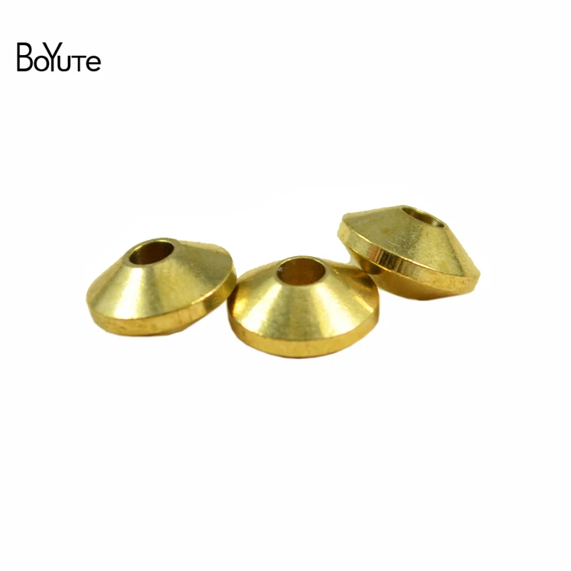 BoYuTe (100 Pieces/Lot) 4-5-6.5MM Metal Brass UFO Shaped Beads Diy Hand Made Beaded Spacer Loose Beads Jewelry Making