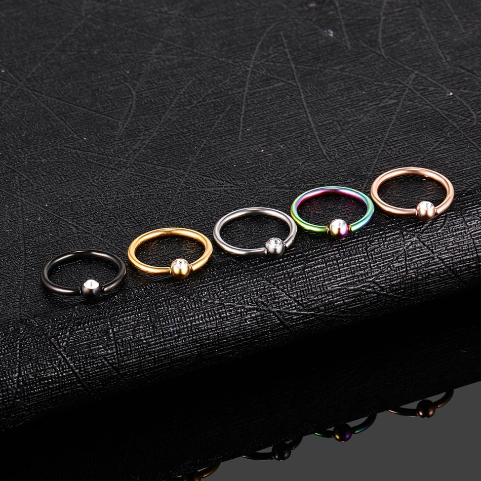 1PC Titanium Nose Piercings 16G Ear Septum Helix Daith Piercings Conch CBR Eyebrow Rook Piercings Labret Lip Rings Body Jewelry