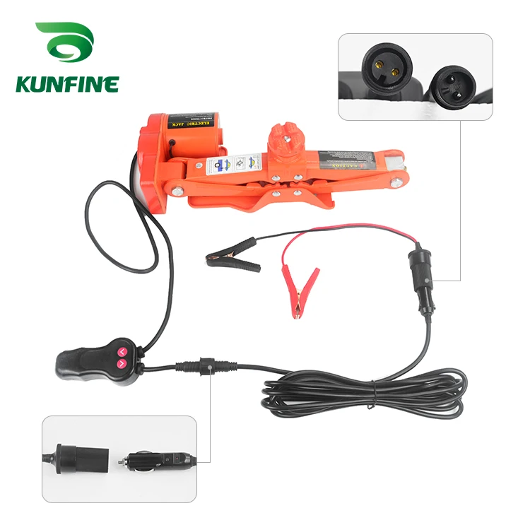 KUNFINE Portable 12V Car Jack 3Ton Electric Jack Auto Lift Scissor Jack Lifting Machinisms Lift Jack Muti Function